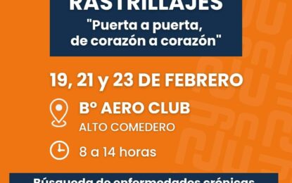 Rastrillaje sanitario en barrio Aero Club durante tres dias
