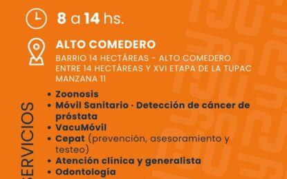 Hoy operativo sanitario en Alto Comedero