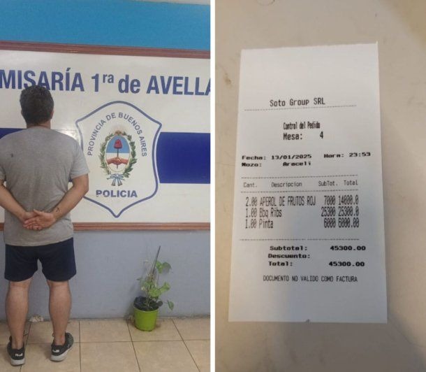 Avellaneda: comió, bebió y se fue corriendo para no pagar, pero lo detuvieron y se volvió viral Avellaneda: comió, bebió y se fue corriendo para no pagar, pero lo detuvieron y se volvió viral