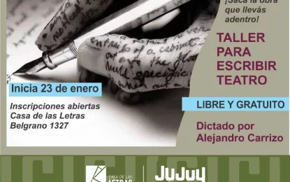 Inscripciones abiertas para el Taller para escribir teatro