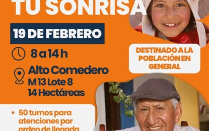 Este miércoles atención odontológica en el barrio 14 Hectáreas