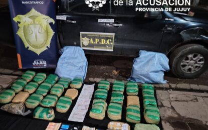 Ocho detenidos con 60 kilos de marihuana en la Capital Jujeña