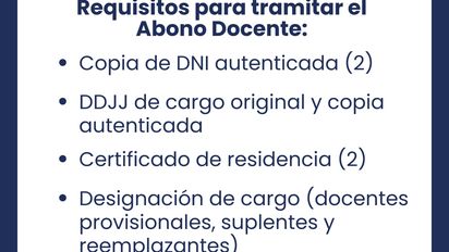 Trámite de abono docente en Jujuy