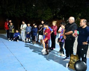 Ediles acompañan la remodelación del polideportivo de las 370 Viviendas