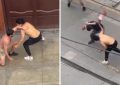 Una pelea callejera entre dos hombres derivó en una increíble batalla campal