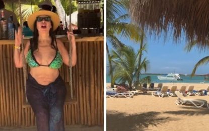 En bikini en el Caribe, Moria Casán celebró el éxito de su serie: «Volviendo a ser niña»