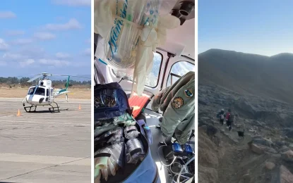 Exitoso rescate sanitario en helicóptero en Caspala