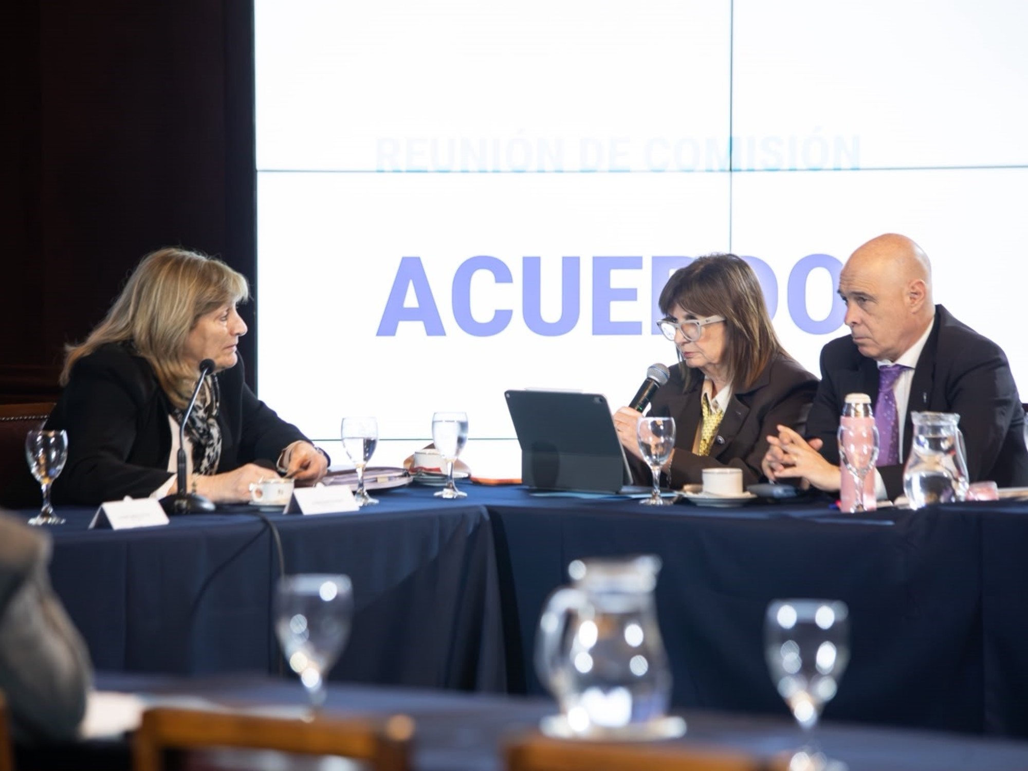 Patricia Bullrich junto a la fiscal Susana Pernas
