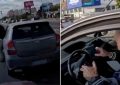 Video: circulaba por la banquina de la Panamericana, lo detuvo un agente de tránsito e intentó sobornarlo