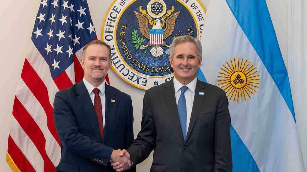 El representante comercial de Estados Unidos, Jamieson Greer, y el canciller Pablo Quirno